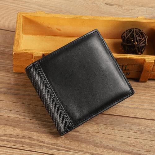 2020 New Fashion Small Men Wallets Short Luxury Male Purse Genuine Leather Wallet Design Card Holder Wallet Short Coin Purse