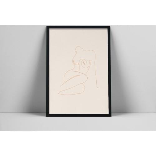Single Line Nude Art Print | One Line Drawing Of Nude Woman | Body Line Art Poster | Minimal Nude Art | Female Body Continuce as