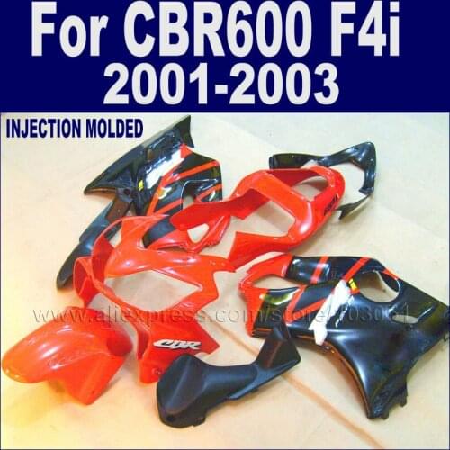 Custom Road Fairings Kit For Honda CBR 600 F4i Fairing Kits 2001 2002 2003 CBR 600 F4i 01 02 03 Red Black Aftermarket Body Parts