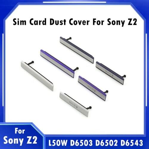 Repair Micro SD USB +SIM Card Slot Dust Plug Cover Charging Port for Sony Xperia Z2 L50W D6503 D6502 D6543 dust cover