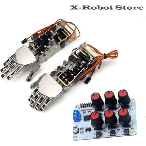 5 finger bionic robot metal robot arm DIY micro servo 9g GS9018 independent movement installation robot toy + servo test