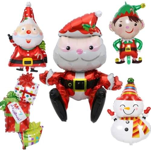 Christmas Balloon Hotel Shopping Mall Christmas Atmosphere Decoration Aluminum Foil Balloon Santa Claus Hydrogen Balloon