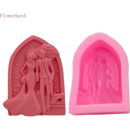 Wedding Bridegroom Bride Cake Silicone Mold DIY Fondant Mold Baking Tools Ice Tray Mold Handmade Soap Mold Cake Decorating Tools