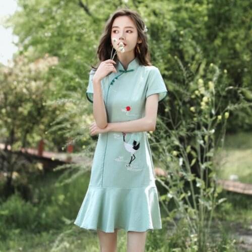 Зеленые летние платья SKNG China At AliExpress