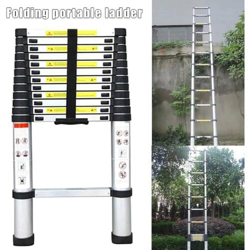Aluminum Alloy Telescopic Ladder Portable Single-Sided Wall Folding Engineering Ladder Thickened Multifunctional Bamboo Ladder