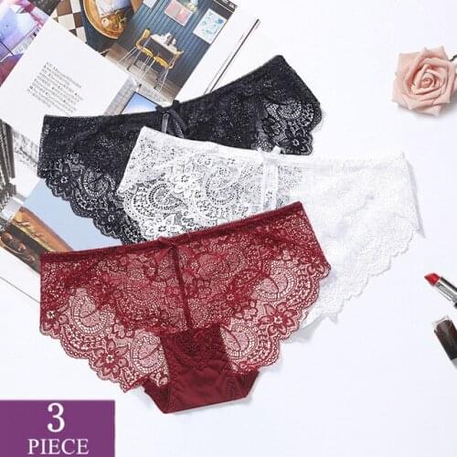 NEW Sexy Lace Panties Seamless Women Underwear Female Briefs Nylon Silk for Ladies Bikini Low Rise Lingerie Sexy Underwear 3 pcs