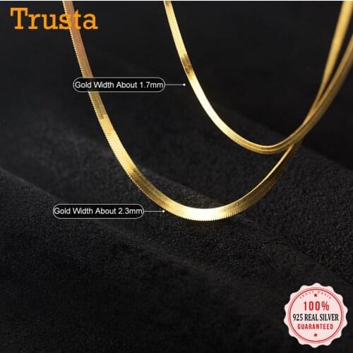 TrustDavis 925 Sterling Silver Simple Snake Chain Clavicle Charming Necklace for Women Fashion Korean Necklace Jewelry DB1268