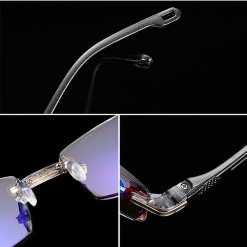Ultralight Rimless Reading Glasses Clear Lens Unisex Anti-Blu-Ray Radiation Computer Presbyopia Readers +1.0 To +4.0
