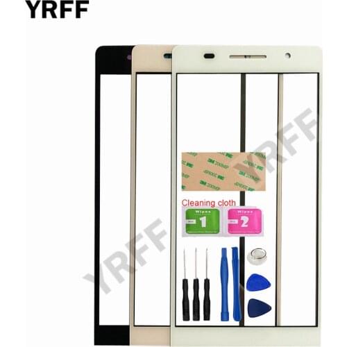 YRFF 4.7'' Mobile Touch Screen Outer Glass For HuaWei Ascend P6 Front Panel Glass Replacement