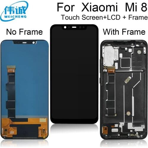 For Xiaomi Mi 8 LCD Display Touch Screen Digitizer Assembly For Xiaomi Mi8 Lite Mi8 SE LCD With Frame Screen Replacement