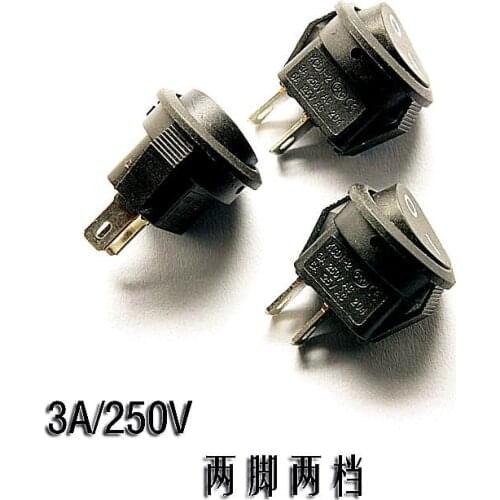 10PCS 15mm 2 PINS 2 Position ON-OFF SPST Round Rocker Switch KCD1 6A/250V 10A/125V AC