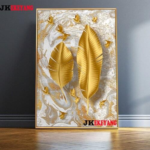 5D Diy diamond painting Golden feathers Diamond Mosaic sale Rhinestone Embroidery cross stitch Y4193