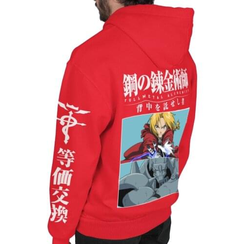 Anime Fullmetal Alchemist Cosplay Hoodies Edward Elric Alphonse Elric Sweatshirts Cozy Tops Pullovers Sudadera felpa moletom