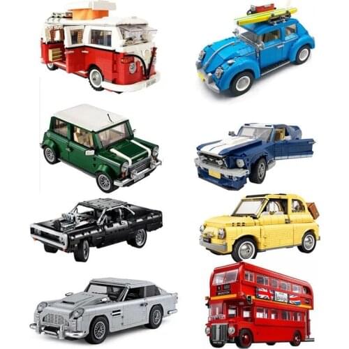 Car Bricks Bus Compatible 10220 10252 10242 10248 10262 10265 Model Building Blocks Boys Girls Birthday Gifts Toys for Children