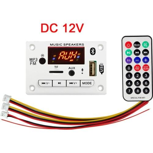 Bluetooth 5.0 MP3 player Decoding Board Wireless Car USB mp3 Module bluetooth TF Card Slot / USB / FM / Microphone Handsfree