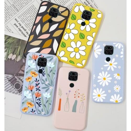 Funda Redmi Note 9 S Case Flower Silicone For Xiaomi Redmi Note 9 Pro 9T Redmi 9C 9A TPU Cover Matte Cartoon Dasiy Case