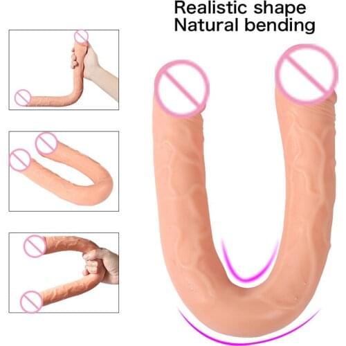 Mlsice 15 In Super Long Double Ended Dildo Artificial Realistic Fake Penis Dual Dong Penetration Anal Vaginal for Lesbian Women