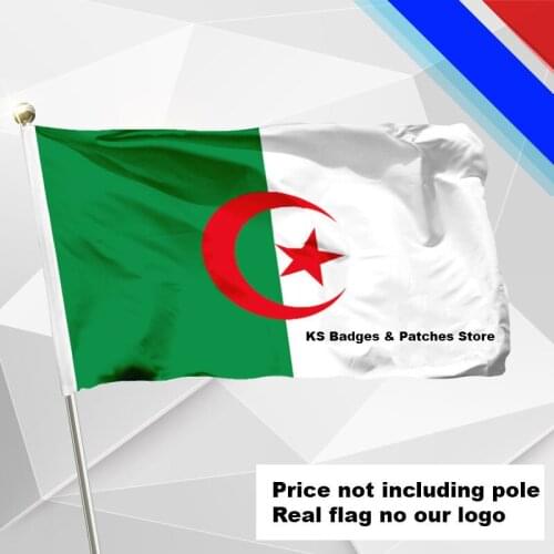 Algeria Flag Flying Flag #4 144x96(3x5FT) #1 288x192 #2 240x160 #3 192x128 #5 96x64 #6 60x40 #7 30x20 KS-0002-C