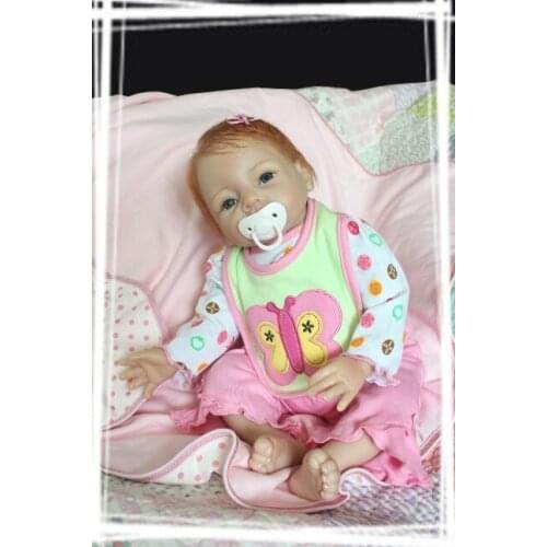 55cm 22inch Magnetic Mouth Reborn Baby Doll Soft Silicone Lifelike Toy Gift for Children Christmas Present Early Education Toys