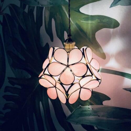 Nordic All-Copper Glass Chandeliers Warm Bedside Entrance Corridor Childrens Room Petal Drop Lighting Kitchen Lights Hanging