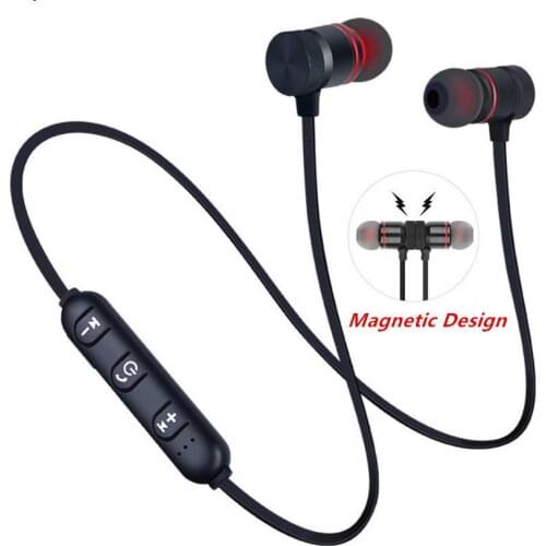 Magic Music Magnetic Bluetooth Earphone Sports Neckband Magnetic Wireless Gaming Headset Metal Earphones With Mic For IPhone