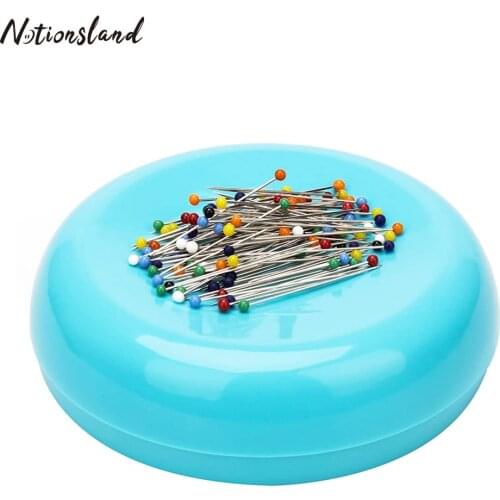 Magnetic Sewing Pincushion with 100pcs Head Pins Magnetic Pins Holder for Sewing Quilting Sewing Pin Storage Case Tool