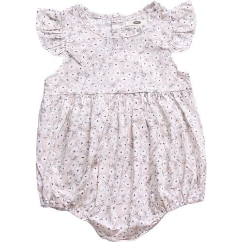 Lovely Triangle climb clothes Fashion Newborn Baby Girls kid Romper Floral fly sleeves vest Jumpsuit cute Clothes Outfit