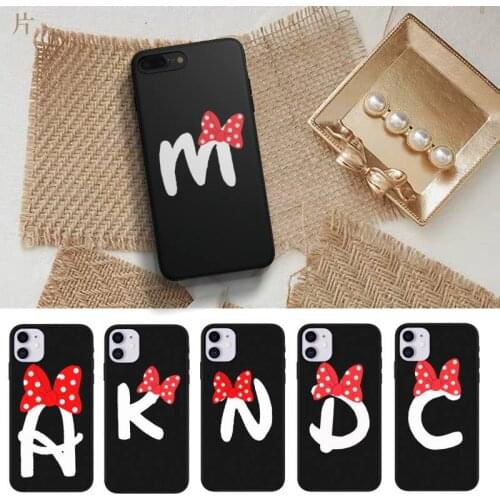 Cute Cartoon Bow Letter Phone Case Fundas Shell Cover For Samsung A51 A52 A71 A72 A80 A91 A20E A32 A31 A21 A11 For S21