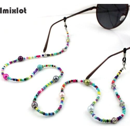 Fashion Colorful Beads Eyeglass Chains Retro Beaded Sunglasses Reading Glasses Chain Eyewears Cord Holder Neck Strap Rope