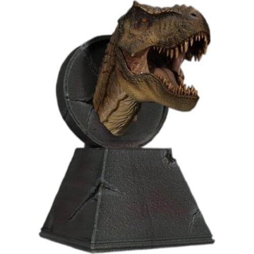 Nanmu Dinosaur Dragon Tyrannosaurus Rex Alpha Head Busts Statue With Magnet Classic Toys For Boys Animal Model