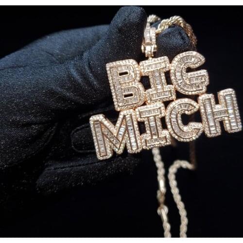 Neobling Iced Out Word Custom Your Name Necklace Cubic ZIrconia Letters Pendant Full Iced Out For Men HipHop Jewelry Gift