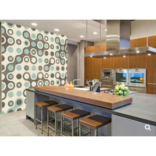 Custom 3D wallpaper,Blue Brown Retro Pattern,circle pattern for living room bedroom restaurant background wall vinyl wallpaper