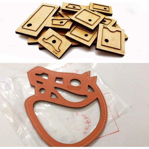 Leather Dies Cutter Japan Steel Blade Rule Die Cut Steel Punch Key Chain Cutting Mold Wood Dies for Leather Craft H 11.5x10.8 cm