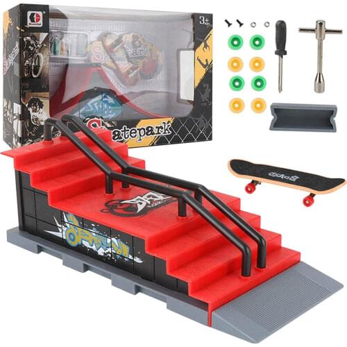 Finger Skateboards Skate Park Ramp Parts for Tech Practice Deck Children Gift Set Fingerboard Toys Sport Game for Kids Children