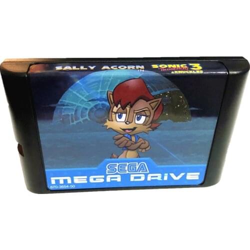(Save file )Sally Acorn in Sonico3 For SEGA Mega Drive 16 bit For NTSC& PAL Console