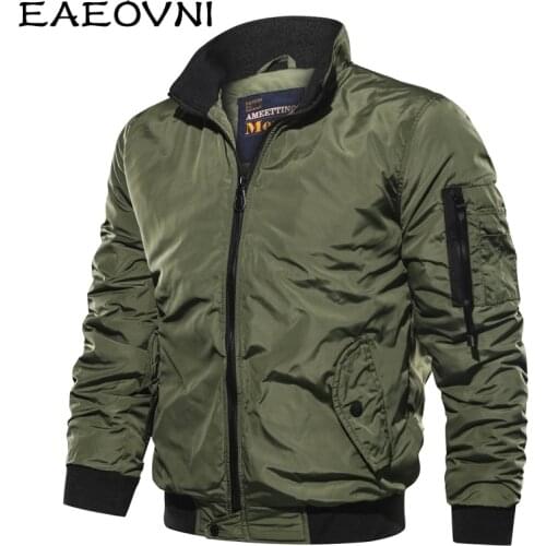 EAEOVNI Warm Winter Jacket Men Fleece Lined Coat Military Bomber Jacket Man Outdoor Cargo Jackets Casual Outerwear Coats