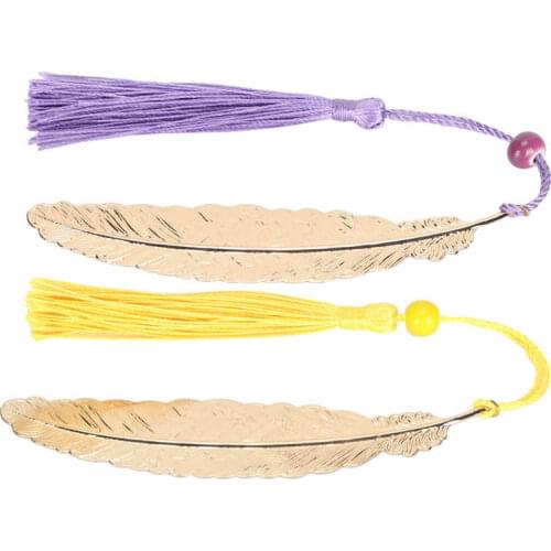 Reading Feather Bookmarks Modern Style Beautiful Simple Feather Bookmarks with Tassels for Friends for DIY Craft Projects