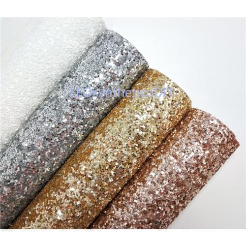 1PC 21X29CM Glitter Fabirc, Chunky Glitter Leather, Glitter Leather Sheets For Making Bows LEOsyntheticoDIY S158