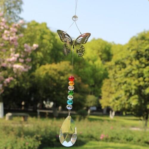 1PCS Crystal Suncatcher Chakra Colors Beads Hanging Window Ornament Rainbow Sun Catcher Home Decorr