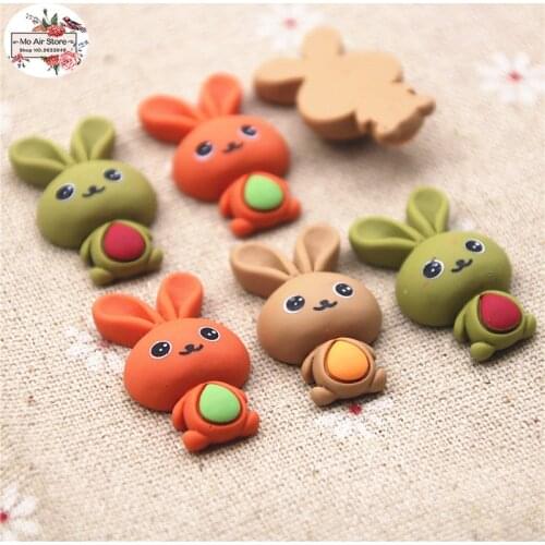 10pcs mix color Resin rabbit Flatback Resin Cabochon Scrapbook DIY Hair Bow, Phone Deco
