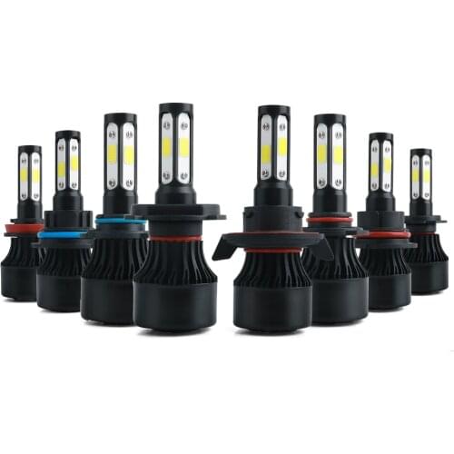 2PCS 4 Sides Car Led Headlight Bulbs COB H4 H7 H11 H8 HB4 HB3 9006 9005 Auto Headlamp Fog Light Lamp 360 Degree 8000LM White