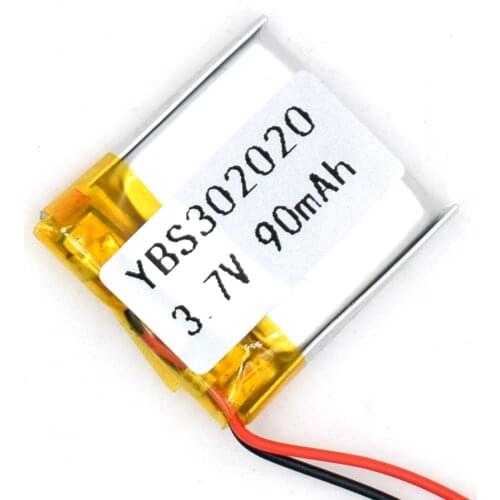 3.7V 90 mAh 302020 Li-Polymer Rechargeable Battery Li Po ion for GPS Bluetooth MP3 MP4 032020