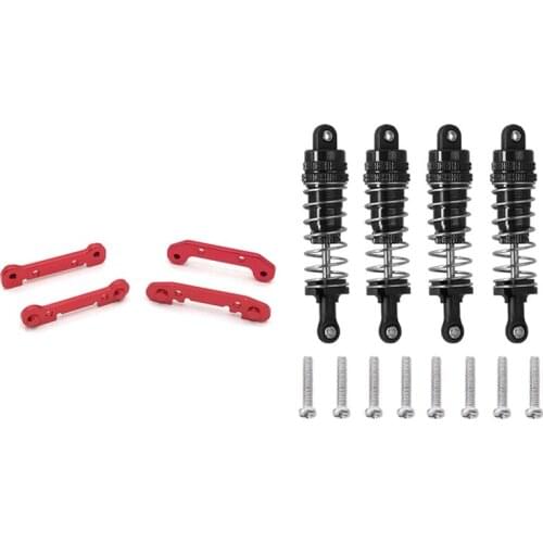 4Pcs Shock Absorber Damper With Front And Rear Swing Arm Reinforcement Kit,For Wltoys 144001 1/14 RC Drift Racing Car