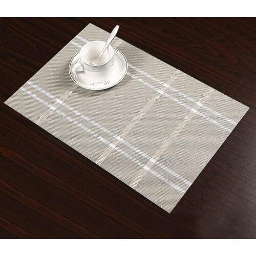 4Pcs/lot Fashion Plaid PVC Dining Table Placemat Europe Style Kitchen Tool Tableware Pad Coaster Coffee Tea Place Mat