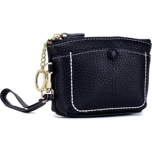 5pcs/lot Coin Purse Genuine Leather Womens Mini Clutch Fashion Shell Wrist Strap Shopping Wallet Change Purse Female Small Bag