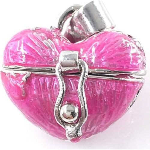 5Pcs/Lot Alloy flowers Heart can open urns pendants pet ashes DS122006