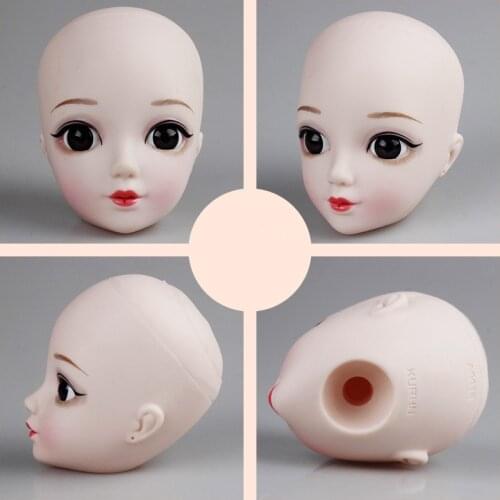 60cm Doll Head No Eyelash BJD 1/3 Doll Accessories Vinyl Make-up Head Ball Joint Naked Body Model