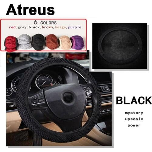 Atreus Car Accessories Steering Wheel Cover Cap Nylon Slip For Lexus Honda Civic Opel astra h j g Mazda Kia Rio Ceed Volvo Lada