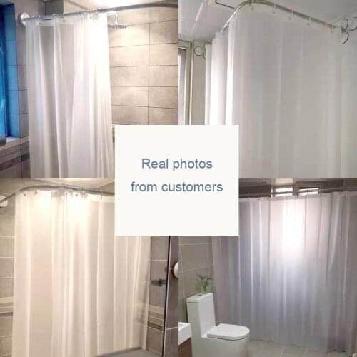White Shower Curtain Nordic 180*220 PEVA Waterproof Anti-Microbial Mildew Resistent for Bathroom Bathtub