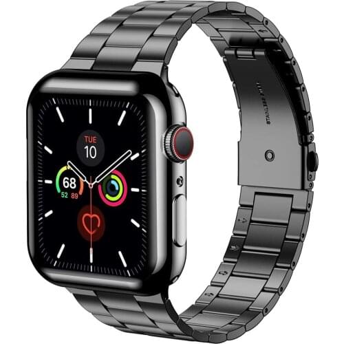 No Gap Design Business Strap for Apple Watch 5 Band 40mm 44mm Ultra thin Slimming Stainless Steel Loop Bracelet iWatch 38mm 42mm